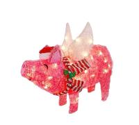 Macchini Di Decorazionee Natalizia - Figura Di Maiale Rosa 30 X 25 Cm Per Area Da Giardino E All'aperto | Decorazione In Campo, Top Albero Di Natale E Decorazione Per La Casa