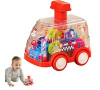 Macchinina a Tirare Indietro - Giocattolo da Corsa per Bambini, Veicolo a Spinta Trasparente | Macchinina a Ingranaggi a Cartone Animato Colorata, Macchinina Giocattolo a Scorrimento con Frizione per