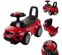 Macchinina bambino 1 anno, macchinina cavalcabile bambino, auto per bambini, aiuto per imparare a camminare con suoni, Volante con clacson (Rosso)