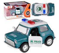 Macchinina della polizia in metallo con porte apribili 1:38, pull-back