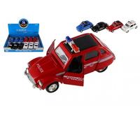Macchinina della polizia retrò 11 cm - metallo/plastica, retrocarica, luce a batteria