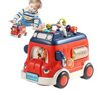 Macchinina Giocattolo Per Bambini - Veicolo Scolastico Colorato Con Funzioni Di Luce Sonora, Modello Di Mini Bus Coinvolgente, Attività Di Gioco Sicura | Scenario Di Apprendimento Del Gioco Di Ruolo F