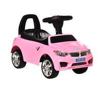 Macchinina Per Bambini Cavalcabile Con Volante, Fari E Musiche Integrate, Macchina Per Bambini In Pp E Metallo, 63.5x28x36 Cm, Rosa