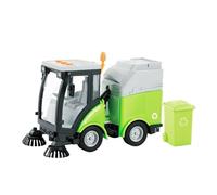 Macchinine in Metallo Pressofuso 1:16 Per Spazzatrice Stradale Camion Della Spazzatura Storia Musicale Igiene Pulizia Camion Ingegneria Fan Sport Motoristici Corsa(Green)