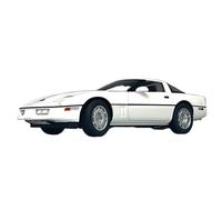 Macchinine in Metallo Pressofuso 1:18 Per Chevrolet Corvette C4 1986 Simulazione Pressofusa In Lega Con Design A Porta Intera Modello Di Auto Multicolore Fan Sport Motoristici Corsa(White)