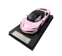 Macchinine in Metallo Pressofuso 1:18 Per La Collezione Modelli Di Auto Sportive In Lega In Scala Ridotta Ferrari SF90 Modello Da Esposizione Serie Fan Sport Motoristici Corsa(Pink)