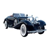 Macchinine in Metallo Pressofuso 1/18 Per Mercedes-Benz 500K Modello Di Auto In Lega Retrò Auto Classica Suono E Luce Giocattolo Ornamenti Decappottabili Fan Sport Motoristici Corsa(White)