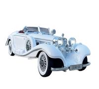 Macchinine in Metallo Pressofuso 1/18 Per Mercedes-Benz 500K Modello Di Auto In Lega Retrò Auto Classica Suono E Luce Giocattolo Ornamenti Decappottabili Fan Sport Motoristici Corsa(Black)