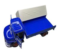 Macchinine in Metallo Pressofuso 1:18 Per Mercedes-Benz L911 Truck Transporter Veicolo In Lega Vano Apribile Fan Sport Motoristici Corsa(Blue)