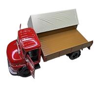 Macchinine in Metallo Pressofuso 1:18 Per Mercedes-Benz L911 Truck Transporter Veicolo In Lega Vano Apribile Fan Sport Motoristici Corsa(Red)
