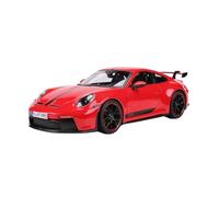 Macchinine in Metallo Pressofuso 1:18 Per Porsche 911 GT3 Supercar Lega Nero Rosso Modello Di Auto Giocattoli Viaggio Bomboniera Per Feste O Esposizione Fan Sport Motoristici Corsa(Red)