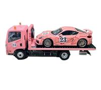 Macchinine in Metallo Pressofuso 1:18 Per Rimorchio A Pianale In Lega Decorazione Per Interna Un Camion Rimorchio Con Verniciatura A Maialino Rosa Fan Sport Motoristici Corsa