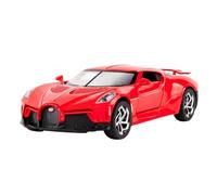 Macchinine in Metallo Pressofuso 1/32 Per Il Modello Di Auto Sportiva In Lega Bugatti Black Night Con Suono E Luce Posizionamento Della Vetrina Fan Sport Motoristici Corsa(Red)