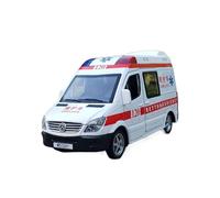 Macchinine in Metallo Pressofuso 1:32 Per La Simulazione Del Modello Auto Ambulanza In Lega Mercedes-Benz Sprinter Auto Della Polizia Con Portiera Aperta Fan Sport Motoristici Corsa(White)