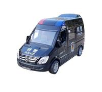 Macchinine in Metallo Pressofuso 1/32 Per Mercedes-Benz 120 Ambulanza SWAT Car Modello Di Auto In Lega In Stile Realistico Con Suono E Luce Fan Sport Motoristici Corsa(Black)