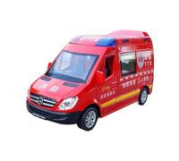 Macchinine in Metallo Pressofuso 1/32 Per Mercedes-Benz 120 Ambulanza SWAT Car Modello Di Auto In Lega In Stile Realistico Con Suono E Luce Fan Sport Motoristici Corsa(Red)