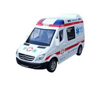 Macchinine in Metallo Pressofuso 1/32 Per Mercedes-Benz 120 Ambulanza SWAT Car Modello Di Auto In Lega In Stile Realistico Con Suono E Luce Fan Sport Motoristici Corsa(White)