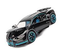 Macchinine in Metallo Pressofuso 1 32 Per Modelli Di Auto Giocattolo In Lega Bugatti Chiron Con Luce Sonora Fan Sport Motoristici Corsa(Nero)