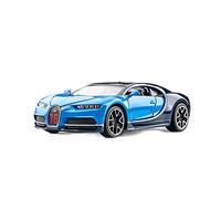 Macchinine in Metallo Pressofuso 1 32 Per Modelli Di Auto Giocattolo In Lega Bugatti Chiron Con Luce Sonora Fan Sport Motoristici Corsa(Blu)