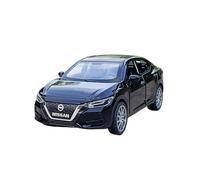 Macchinine in Metallo Pressofuso 1:32 Per Nissan Sylphy Modello Giocattolo In Lega Ornamenti In Metallo Portiera Auto Apribile Tira Indietro Suono E Luce Fan Sport Motoristici Corsa(Black)