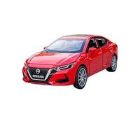 Macchinine in Metallo Pressofuso 1:32 Per Nissan Sylphy Modello Giocattolo In Lega Ornamenti In Metallo Portiera Auto Apribile Tira Indietro Suono E Luce Fan Sport Motoristici Corsa(Red)