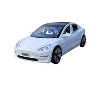 Macchinine in Metallo Pressofuso 1:32 Per Tesla Modello 3 In Lega Modello Di Auto Giocattolo Con Simulazione Di Ornamenti In Metallo Con Suono E Luce Fan Sport Motoristici Corsa(White)