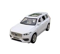 Macchinine in Metallo Pressofuso 1:32 Per Volvo Xc90 Modello Auto In Lega SUV Modello Simulazione Fuoristrada Suono E Luce Auto Giocattolo A Trazione Fan Sport Motoristici Corsa(White)