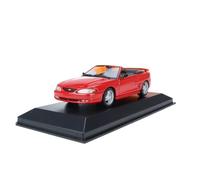 Macchinine in Metallo Pressofuso 1:43 Per Ford Mustang Cabriolet - 1994 Modello Di Auto In Lega Decappottabile A Quattro Posti Con Ornamento Rosso Fan Sport Motoristici Corsa(Red)
