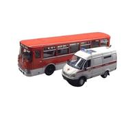 Macchinine in Metallo Pressofuso 1/43 Per Il Modello In Lega Del Veicolo Ambulanza Autobus Liaz 677M Modello Pressofuso Decorazione Per Camera Da Letto Fan Sport Motoristici Corsa(Red set)