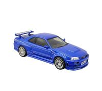 Macchinine in Metallo Pressofuso 1:43 Per Nissan Skyline GT-R R34 Modello Di Auto Blu In Lega Modello Supercar Da Mostrare Agli Amici Come Sorpresa Fan Sport Motoristici Corsa