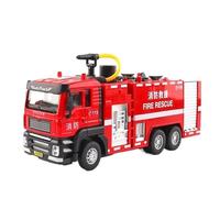 Macchinine in Metallo Pressofuso 1:50 Per Modello Ingegneria In Lega Camion Dei Pompieri Autocisterna Per Acqua Spruzzatore Giocattolo Per Famiglie Fan Sport Motoristici Corsa(Red A)