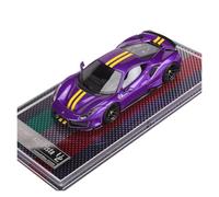 Macchinine in Metallo Pressofuso 1:64 Per La Simulazione Un'auto Sportiva Ferrari 488 Pista Modello In Resina Multicolore Per La Decorazione Degli Amici Fan Sport Motoristici Corsa(Purple)