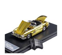Macchinine in Metallo Pressofuso 1:64 Per Mercedes Benz 300SL Vintage Oldsmobile Modello Di Auto In Lega Aperta Galvanizzata Da Esposizione In Libreria Fan Sport Motoristici Corsa(Gold)