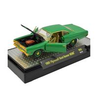 Macchinine in Metallo Pressofuso 1/64 Per Plymouth Roadrunner Hemi 1969 Golden Wheel Triple Door Alloy Car Model Green Fashion Model Fan Sport Motoristici Corsa