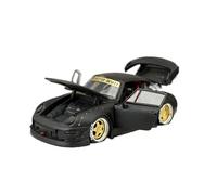 Macchinine in Metallo Pressofuso 1:64 Per Porsche RWB993 Modello Auto In Lega Nera Opaca Con Decorazione A Porta Completa Berlina Classica Fan Sport Motoristici Corsa(Black A)