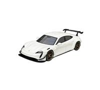 Macchinine in Metallo Pressofuso 1:64 Per Porsche Taycan Modificata Con Box Da Tetto Modello Di Auto In Resina Ornamenti Interni Realistici Fan Sport Motoristici Corsa(White)