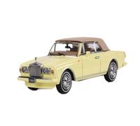 Macchinine in Metallo Pressofuso 1:64 Per Rolls-Royce Corniche IV Decappottabile Modello In Scala Retrò In Lega Con Capote In Tela Fan Sport Motoristici Corsa(Yellow)