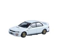 Macchinine in Metallo Pressofuso 1:64 Per Subaru Impreza WRX 1994 Modello Di Auto In Lega Bianca/rossa Pressofusa Collezione Di Interni Fan Sport Motoristici Corsa(White)