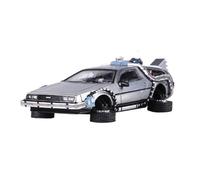 Macchinine in Metallo Pressofuso 1:64 Per Time Machine Delorean DMC-12 2a Generazione Flight Edition Simulazione Auto In Lega Modello Argento Fan Sport Motoristici Corsa(Silver A)