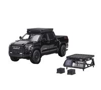 Macchinine in Metallo Pressofuso 1:64 Per Toyota Tundra Fuoristrada Pick-up Nero Bianco In Lega Auto Veicolo Convertibile Vano Posteriore Fan Sport Motoristici Corsa(Black)