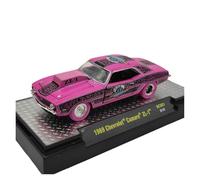 Macchinine in Metallo Pressofuso Collezione Di Modelli Pressofusi In Lega Chevrolet ZL-1 Scala 1/64 Per Feste Di Natale Sorpresa Rosa 1969 Fan Sport Motoristici Corsa
