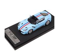 Macchinine in Metallo Pressofuso Modello Di Auto In Lega Da Esposizione In Scala 1:64 Per La Supercar Ferrari F12 TDF Con Cofano Anteriore Apribile Fan Sport Motoristici Corsa(Blue)