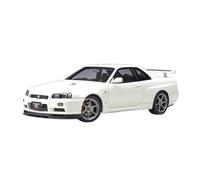Macchinine in Metallo Pressofuso Modello Di Auto In Lega In Scala 1/18 Per Nissan Skyline GT R34 V-Spec Collezione Di Veicoli Rari In Esposizione Fan Sport Motoristici Corsa(White)