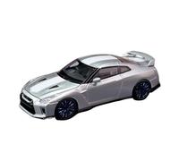 Macchinine in Metallo Pressofuso Modello Di Auto In Lega In Scala 1/64 Per Nissan GT-R R35 50° Anniversario Edizione Rara Con Cofano Apribile Fan Sport Motoristici Corsa(Silver)