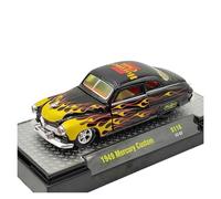 Macchinine in Metallo Pressofuso Modello Di Auto In Lega Mercury Custom 1949 Yellow Flame In Scala 1/64 Decorazione Per La Casa Alla Moda Fan Sport Motoristici Corsa