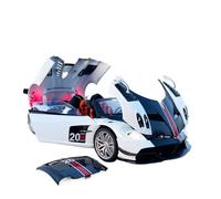 Macchinine in Metallo Pressofuso Modello Di Auto Sportiva In Lega Pagani Huaya In Scala 1/18 Con Suono E Luci Può Essere Fatto Scorrere Fan Sport Motoristici Corsa(White)