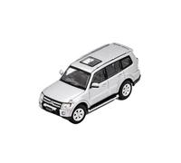 Macchinine in Metallo Pressofuso Ornamento Da Viaggio In Lega Per Modello Di Auto Fuoristrada Mitsubishi Pajero V97 SUV Scala 1:64 Decorazione Fan Sport Motoristici Corsa(Silver)