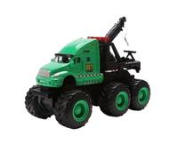 Macchinine in Metallo Pressofuso Per Il Modello Di Camion Scarico Fango Con Gru A Ruota Gigante Giocattolo In Lega Auto A Inerzia Gioco Scorrevole Fan Sport Motoristici Corsa(Green)