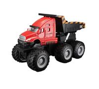 Macchinine in Metallo Pressofuso Per Il Modello Di Camion Scarico Fango Con Gru A Ruota Gigante Giocattolo In Lega Auto A Inerzia Gioco Scorrevole Fan Sport Motoristici Corsa(Red)