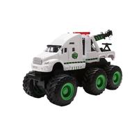 Macchinine in Metallo Pressofuso Per Il Modello Di Camion Scarico Fango Con Gru A Ruota Gigante Giocattolo In Lega Auto A Inerzia Gioco Scorrevole Fan Sport Motoristici Corsa(White)